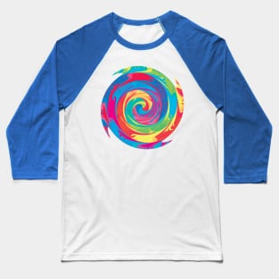 Rainbow Spiral 4 Baseball T-Shirt